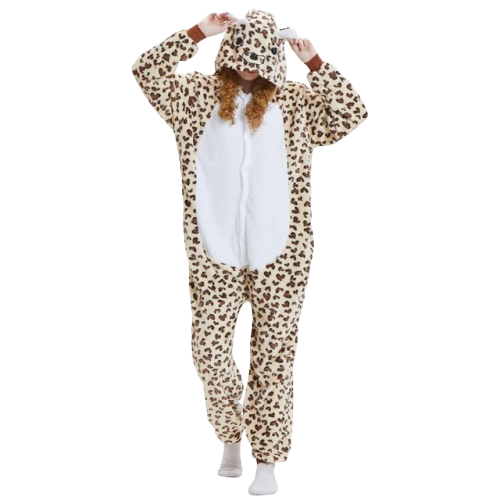 leopard onesie damen