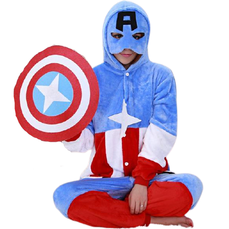 captain america onesie herren