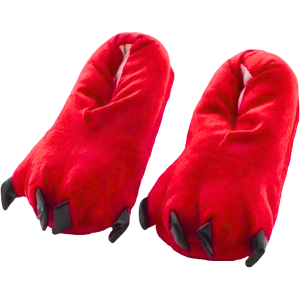 2) Rote Krallen-Hausschuhe - 31 - 35