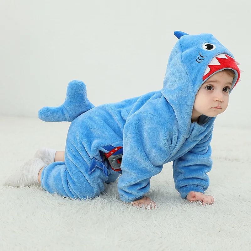 Baby Azurblauer Shark Onesie