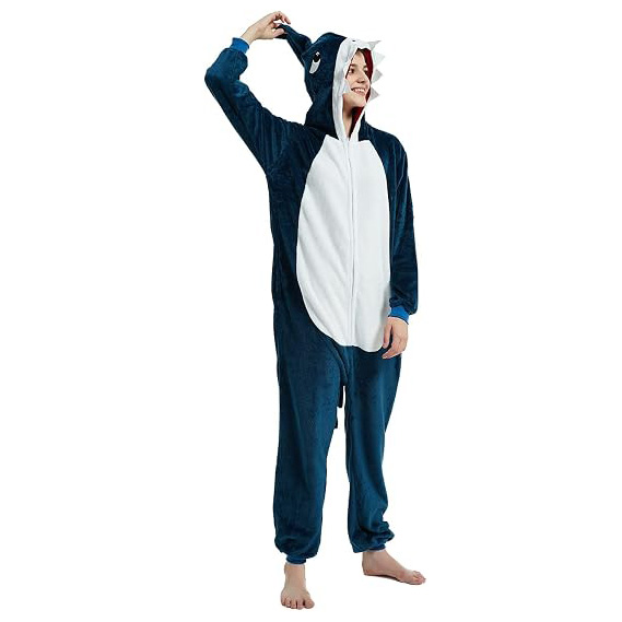 Dunkelblauer Shark Onesie