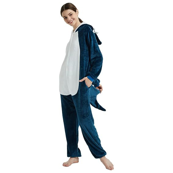 Dunkelblauer Shark Onesie