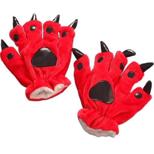 Rote Krallen-Handschuhe