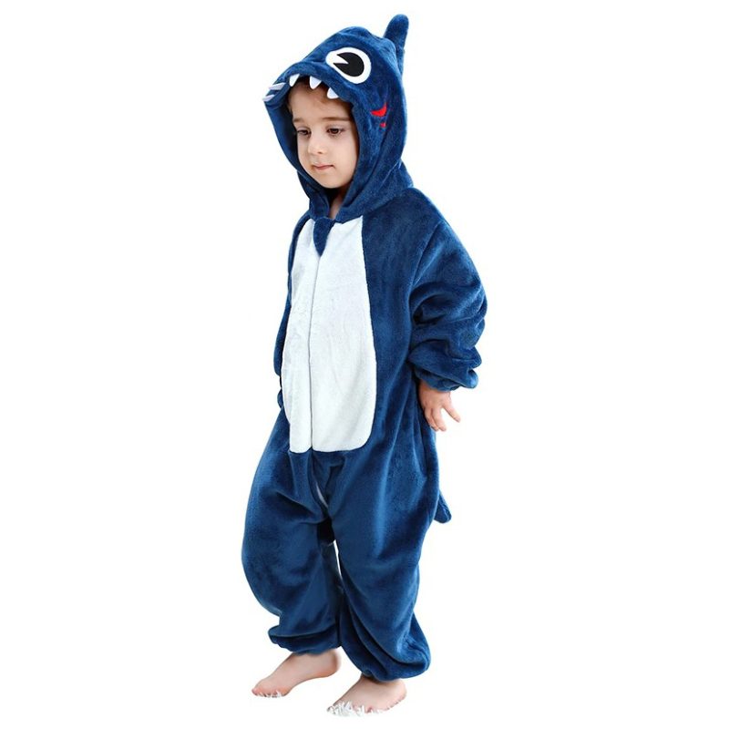 Kinder Dunkelblauer Shark Onesie