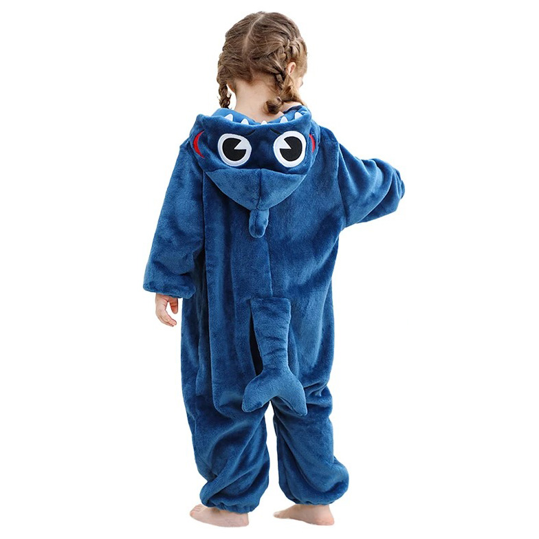 Kinder Dunkelblauer Shark Onesie