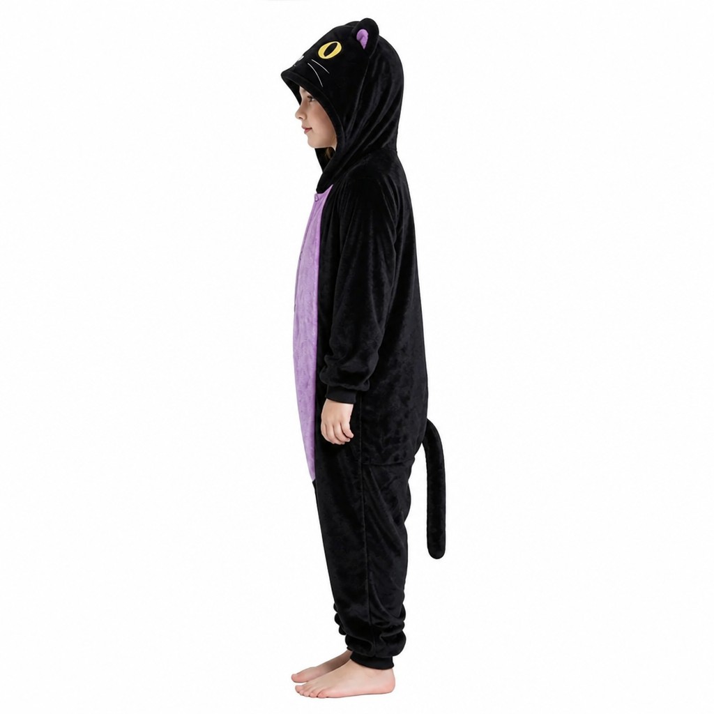 Kinder Schwarze Katze Onesie