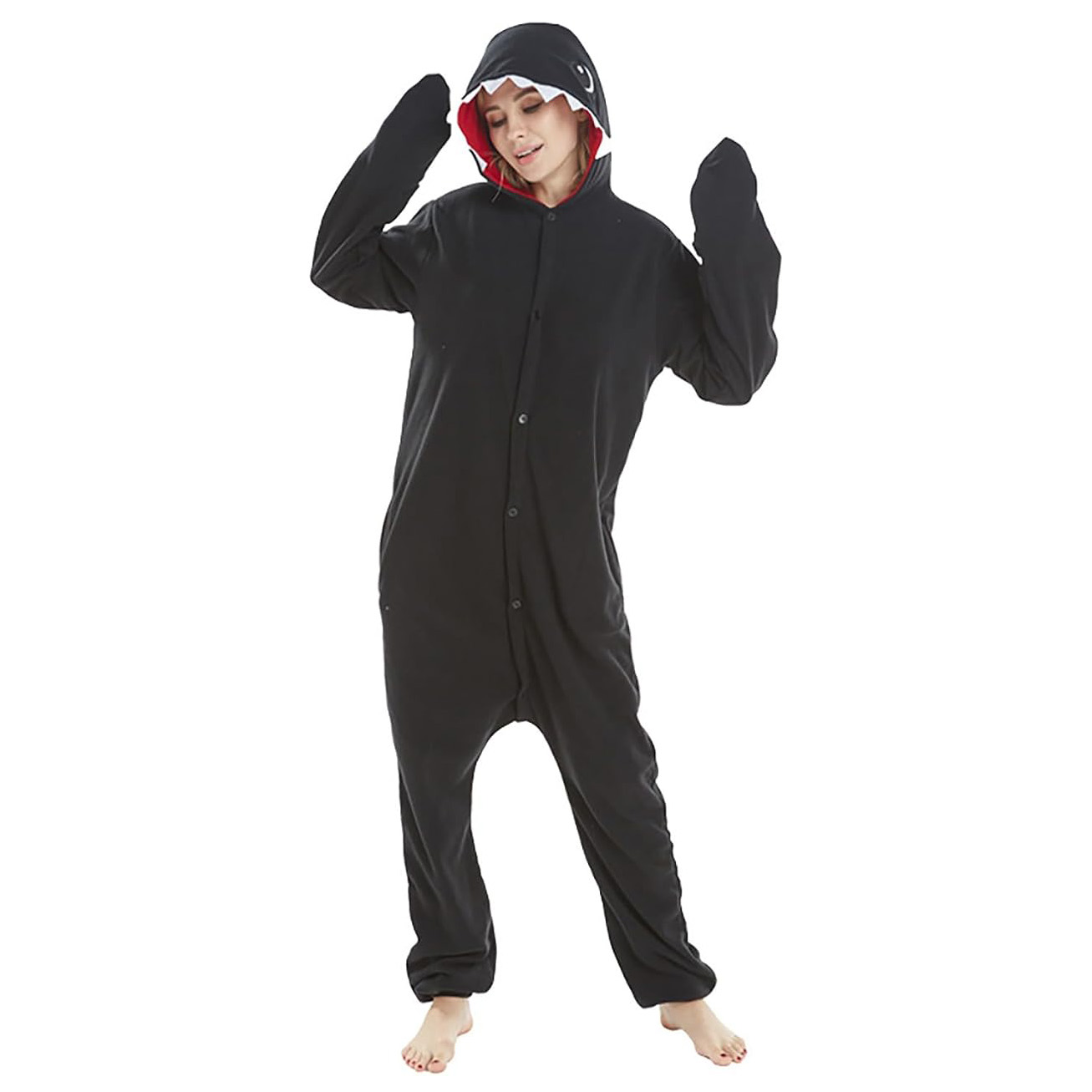 Schwarzer Shark Onesie