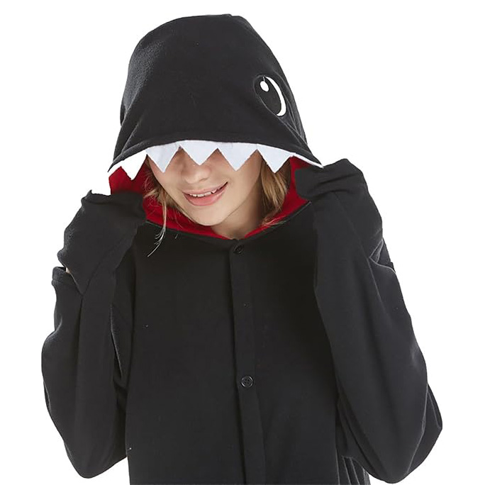 Schwarzer Shark Onesie