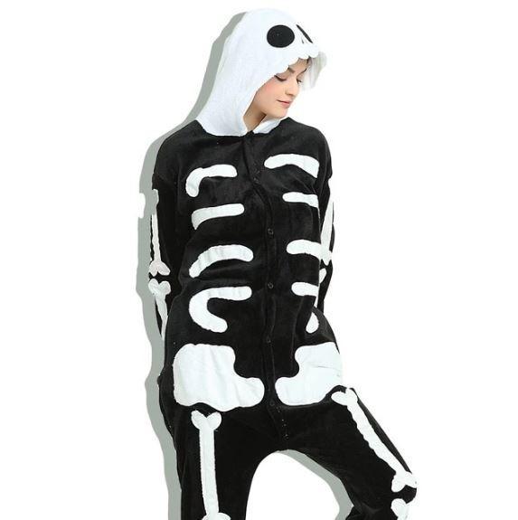 Skelett Onesie Kostüm