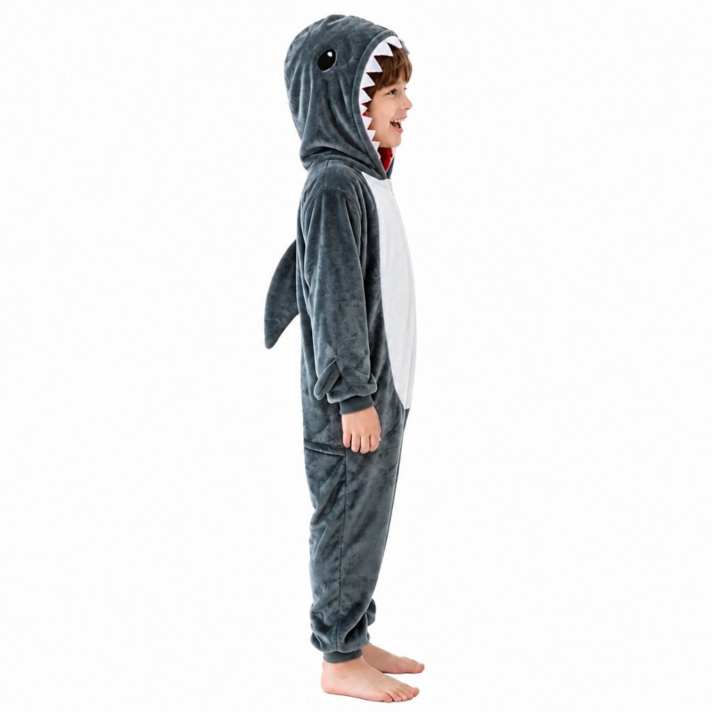 Kinder Grauer Shark Onesie